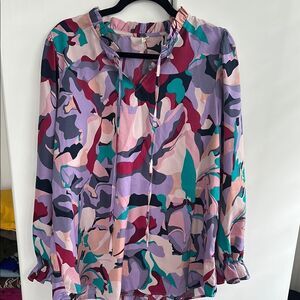 Multicolor Abstract Print Women's Top